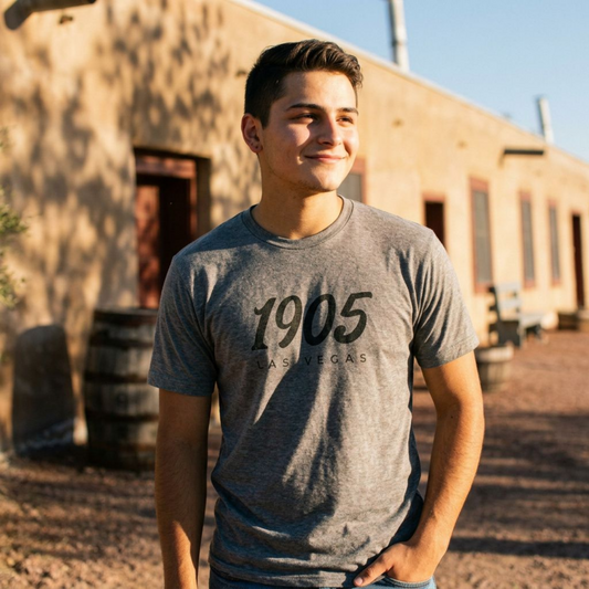 1905 Las Vegas est. 1905 t-shirt lifestyle shot in premium heather