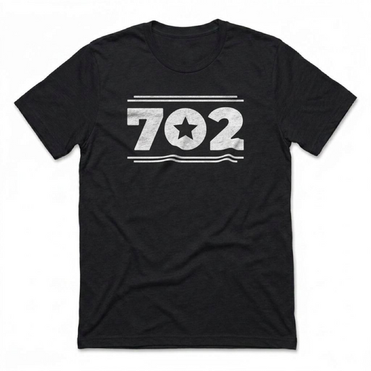 702 Star Black Edition Las Vegas area code t-shirt in black