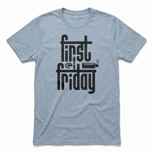 First Friday Las Vegas Arts District t-shirt in vintage stonewash denim
