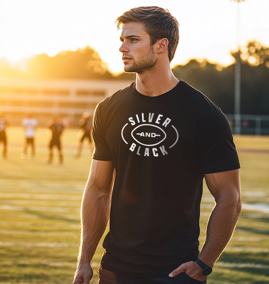 Silver & Black Football T-Shirt