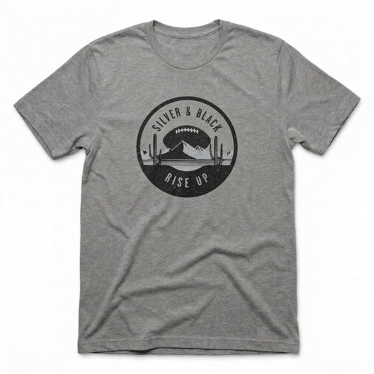 Silver and Black Rise Up Las Vegas Raiders t-shirt in premium heather