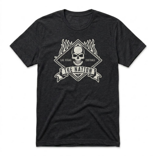 The Nation Skull and Fire Las Vegas Raiders t-shirt in black