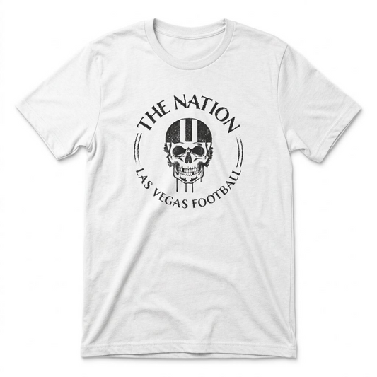 The Nation Skull Helmet Las Vegas Raiders t-shirt in white