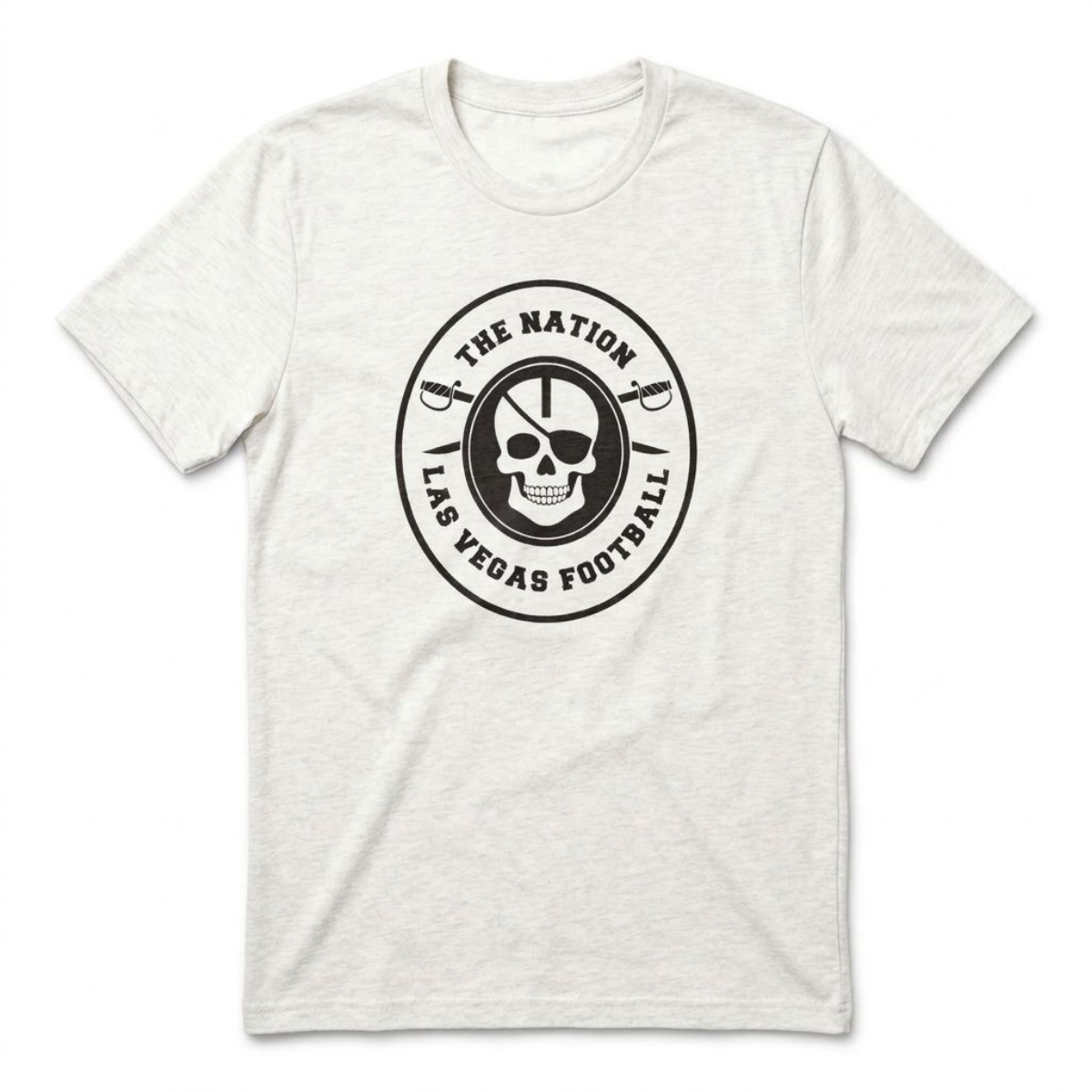 The Nation Skull and Swords Las Vegas Raiders t-shirt in heather white