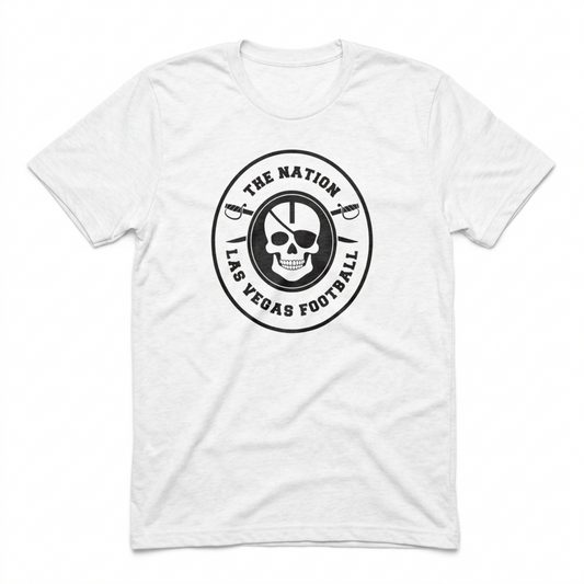 The Nation Skull and Swords Las Vegas Raiders t-shirt in white