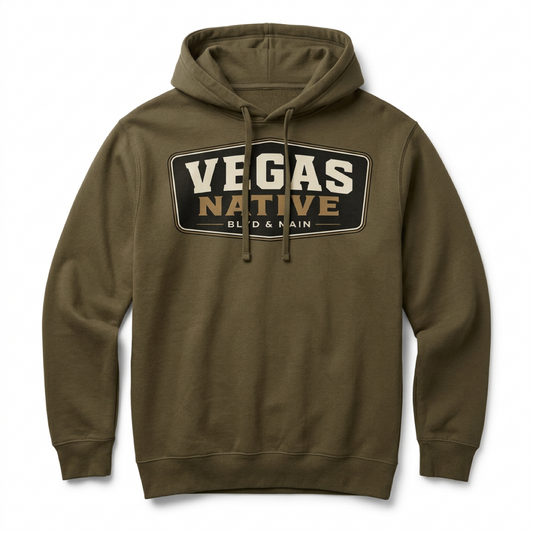 Vegas Native Badge Las Vegas hoodie in army