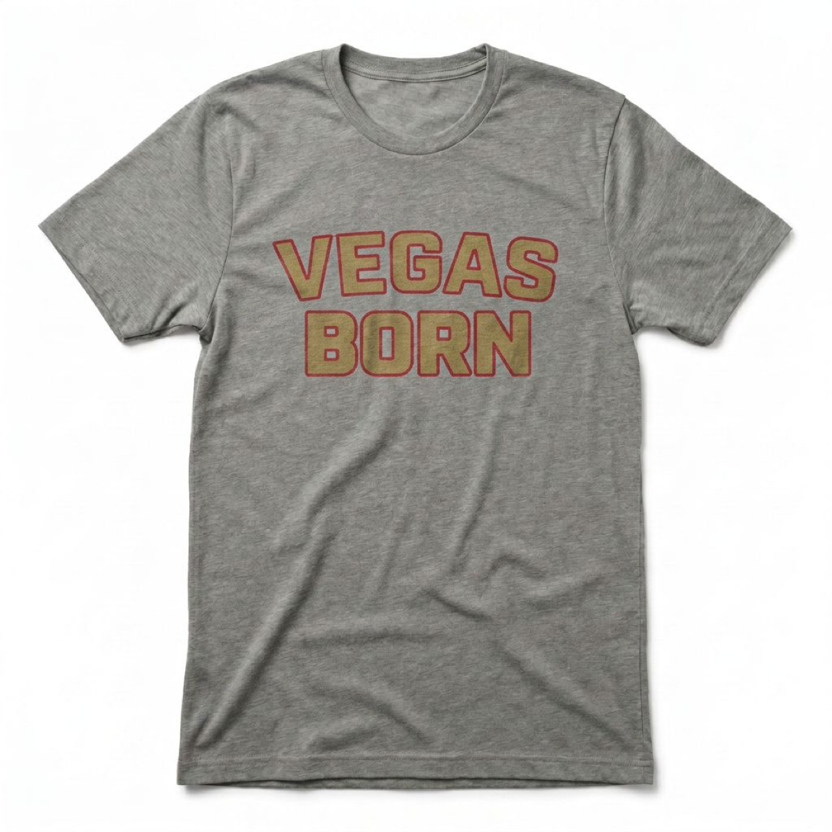Vegas Born Gold and Red Edition Las Vegas t-shirt in venetian gray