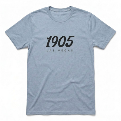 1905 Las Vegas est. 1905 t-shirt in vintage stonewash denim
