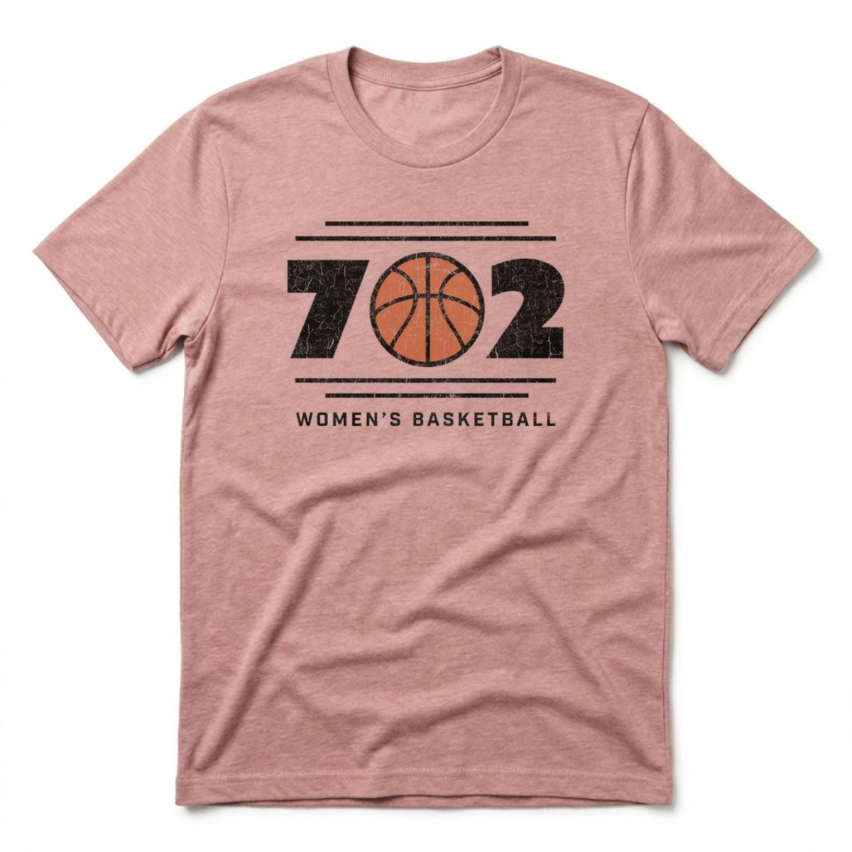 702 Las Vegas area code basketball t-shirt in desert pink
