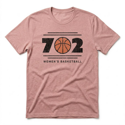 702 Las Vegas area code basketball t-shirt in desert pink