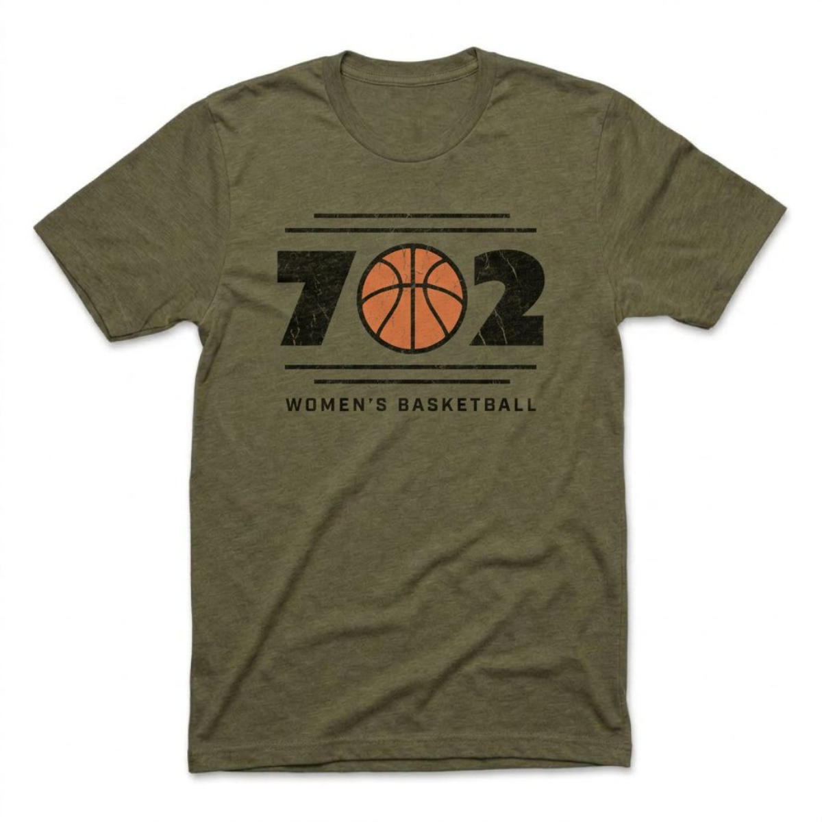 702 Las Vegas area code basketball t-shirt in military green
