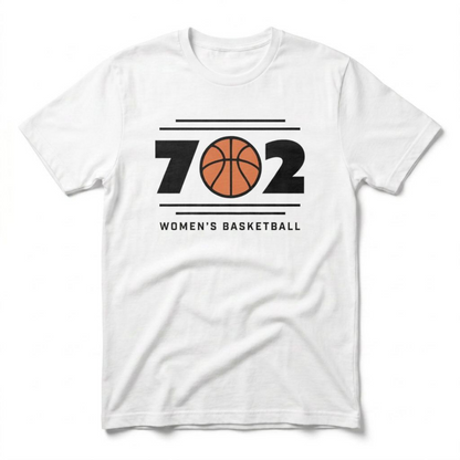 702 Las Vegas area code basketball t-shirt in white