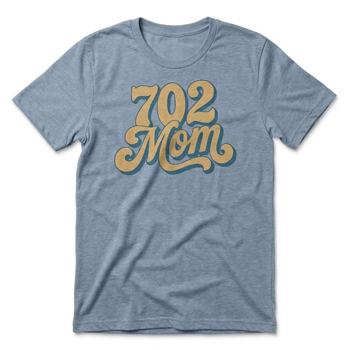 702 Mom Las Vegas t-shirt in stonewash denim