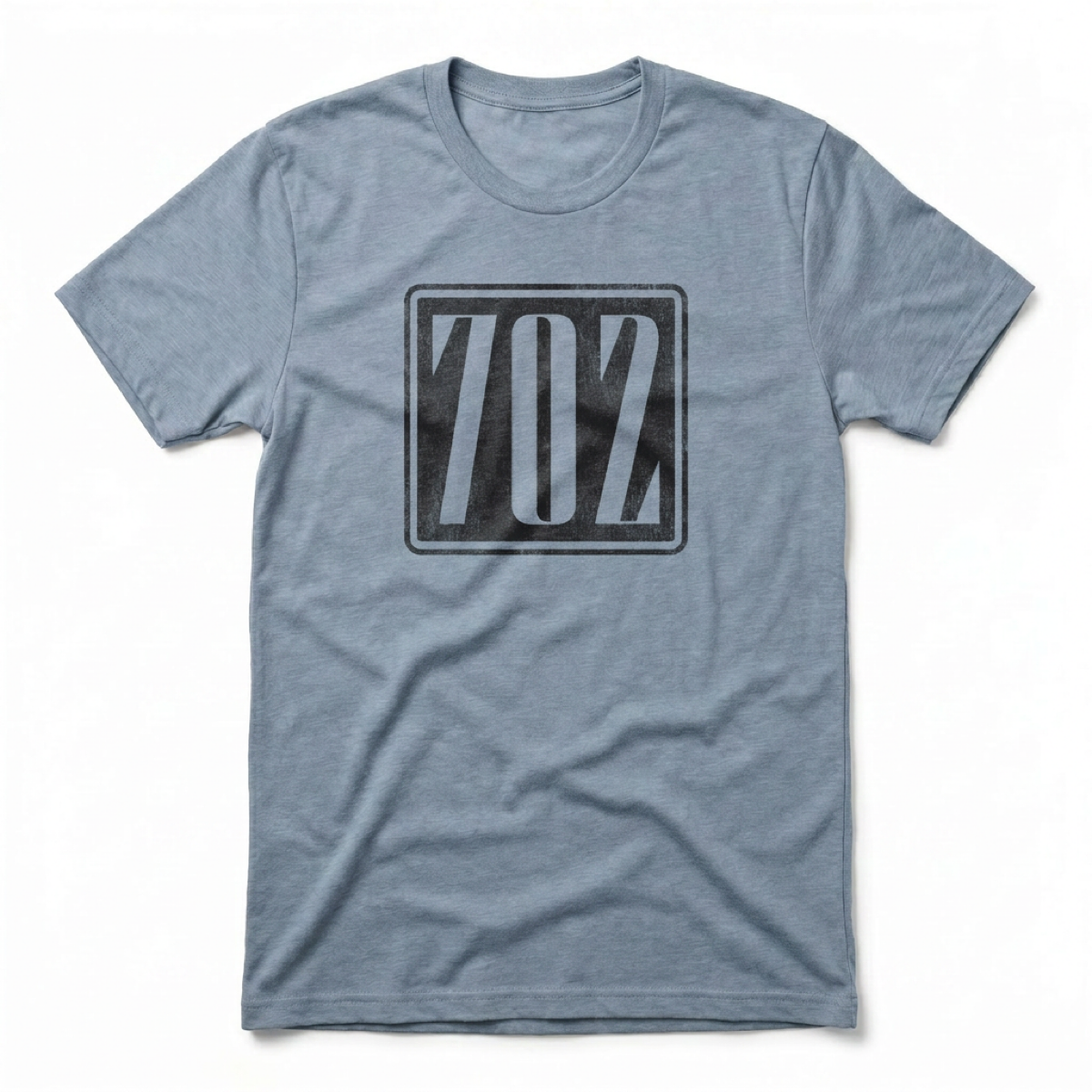 702 Square Las Vegas area code t-shirt in stonewash denim