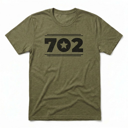 702 Star Las Vegas area code t-shirt in military green