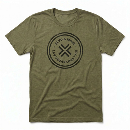 BLVD Circle Las Vegas t-shirt in military green