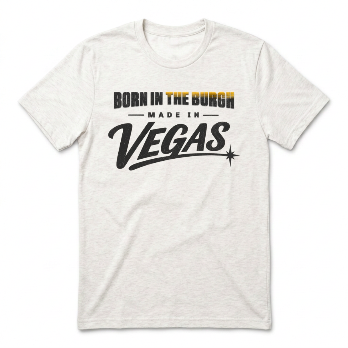 Born In The Burgh Las Vegas t-shirt in heather white
