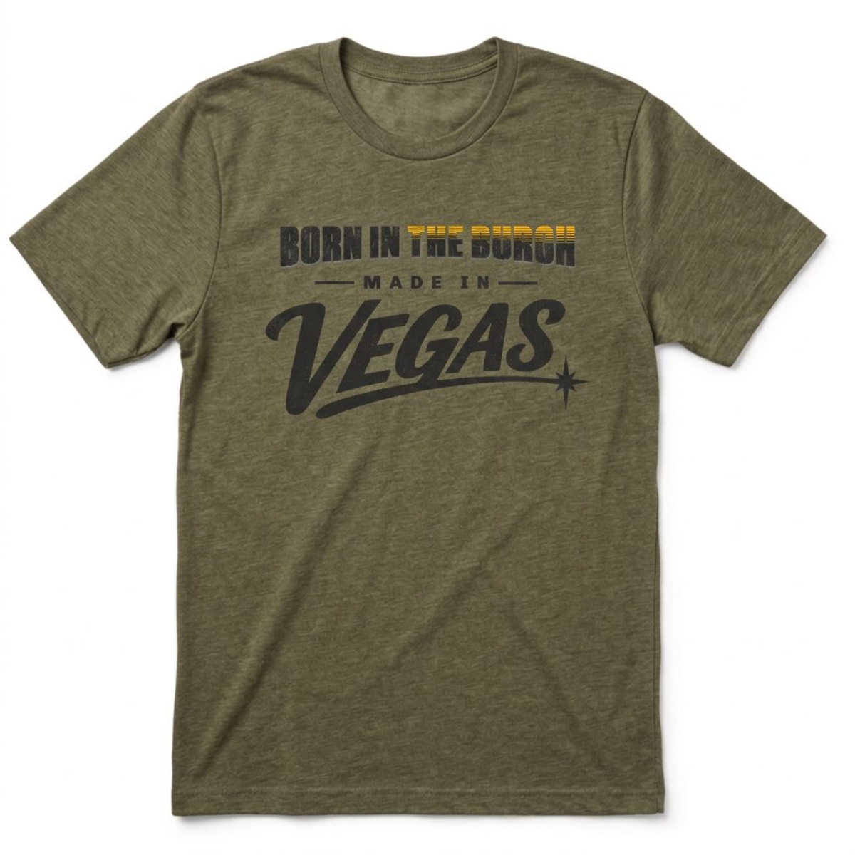 Born In The Burgh Las Vegas t-shirt in military green