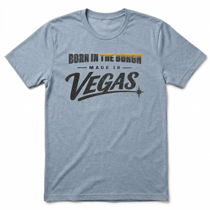 Born In The Burgh Las Vegas t-shirt in vintage stonewash denim