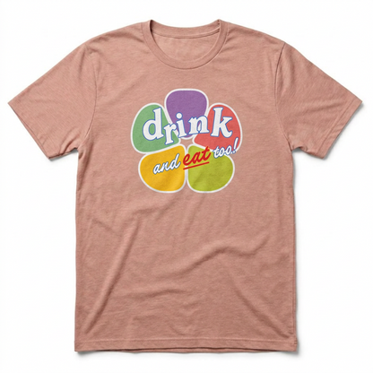 Drink And Eat Too Las Vegas Golden Knights t-shirt in desert pink