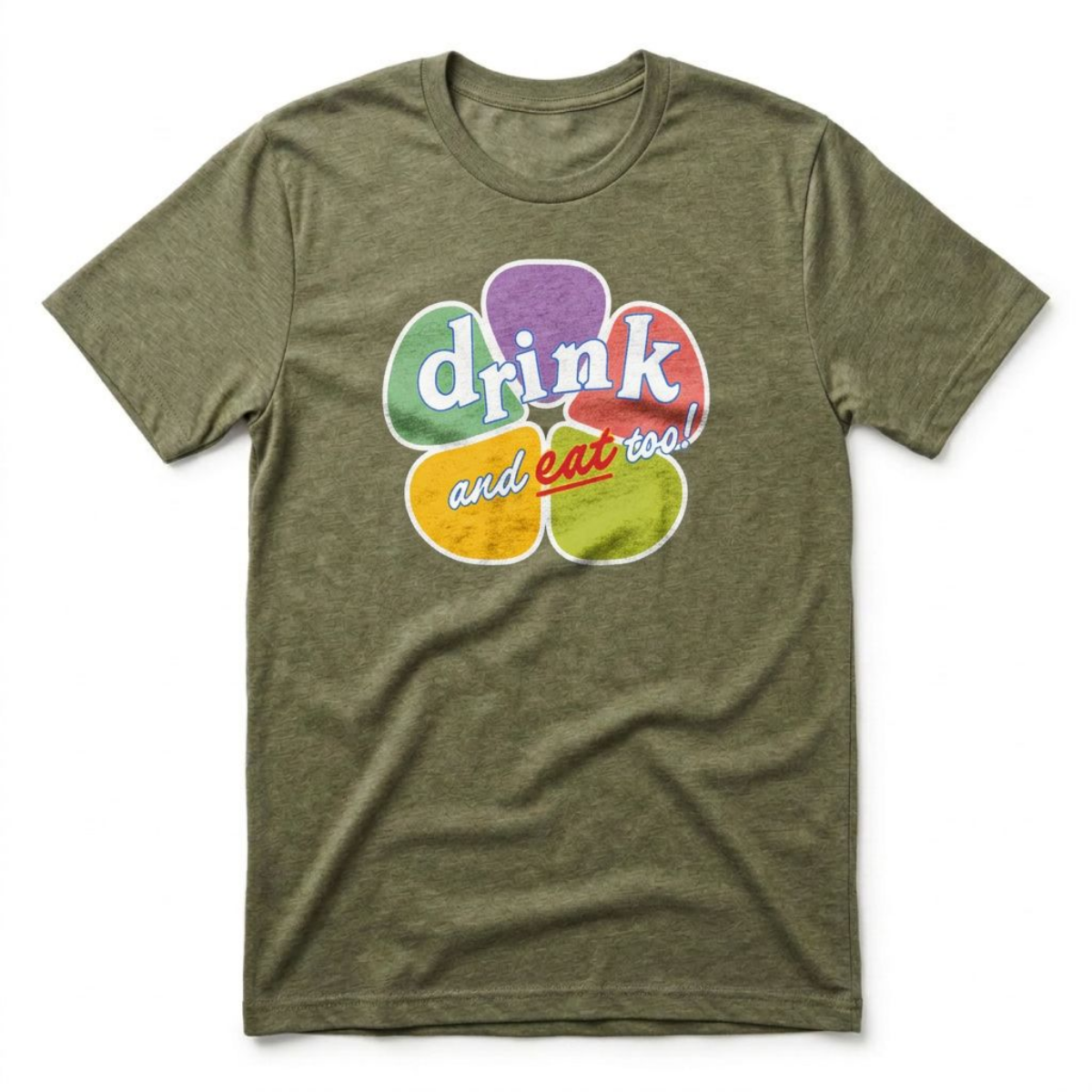 Drink And Eat Too Las Vegas Golden Knights t-shirt in military green