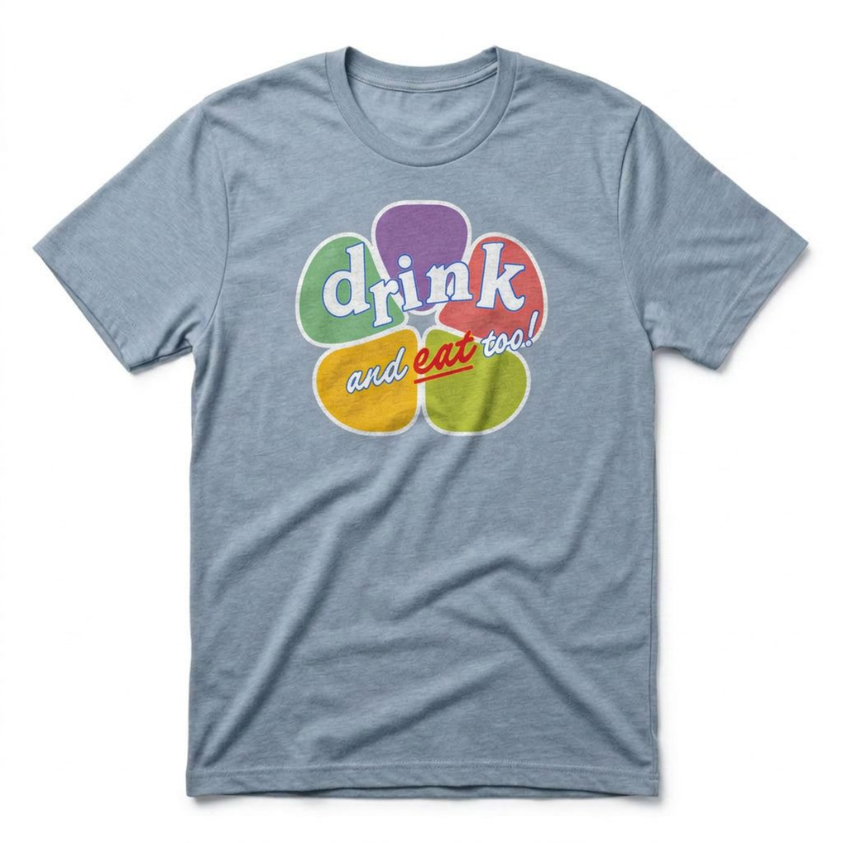 Drink And Eat Too Las Vegas Golden Knights t-shirt in vintage stonewash denim