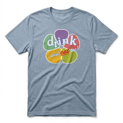 Drink And Eat Too Las Vegas Golden Knights t-shirt in vintage stonewash denim