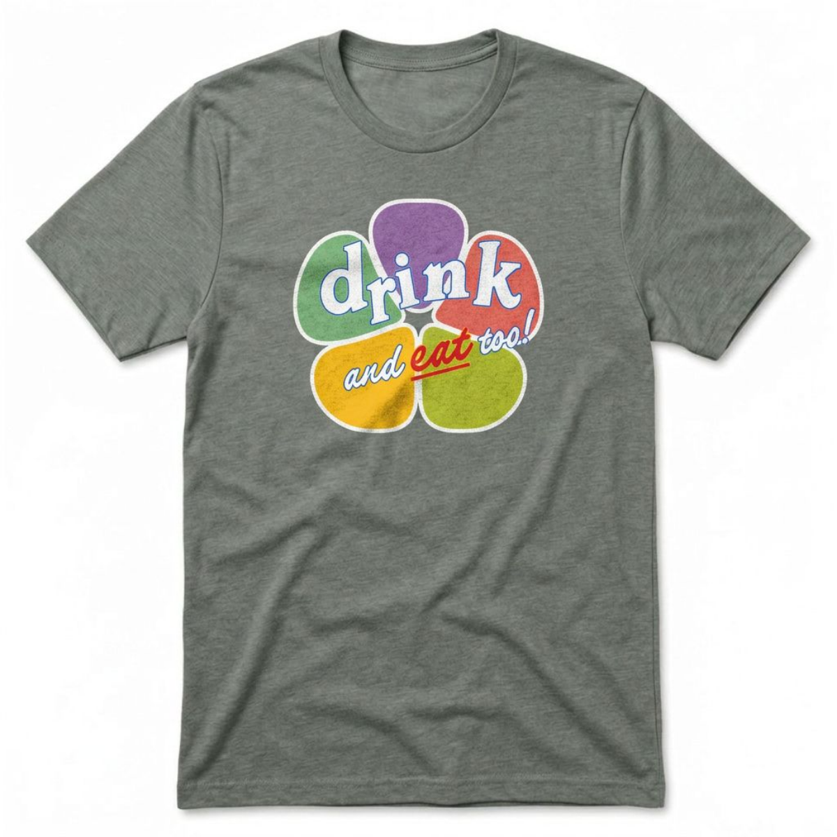 Drink And Eat Too Las Vegas Golden Knights t-shirt in venetian gray