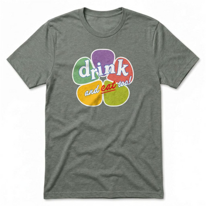 Drink And Eat Too Las Vegas Golden Knights t-shirt in venetian gray