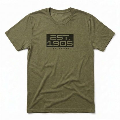 Established 1905 Las Vegas founded t-shirt in military green