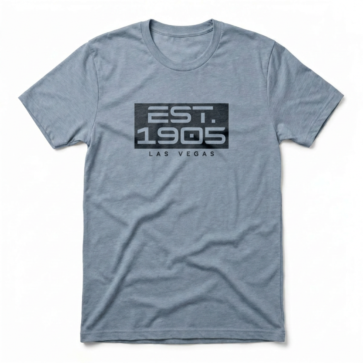 Established 1905 Las Vegas founded t-shirt in stonewash denim