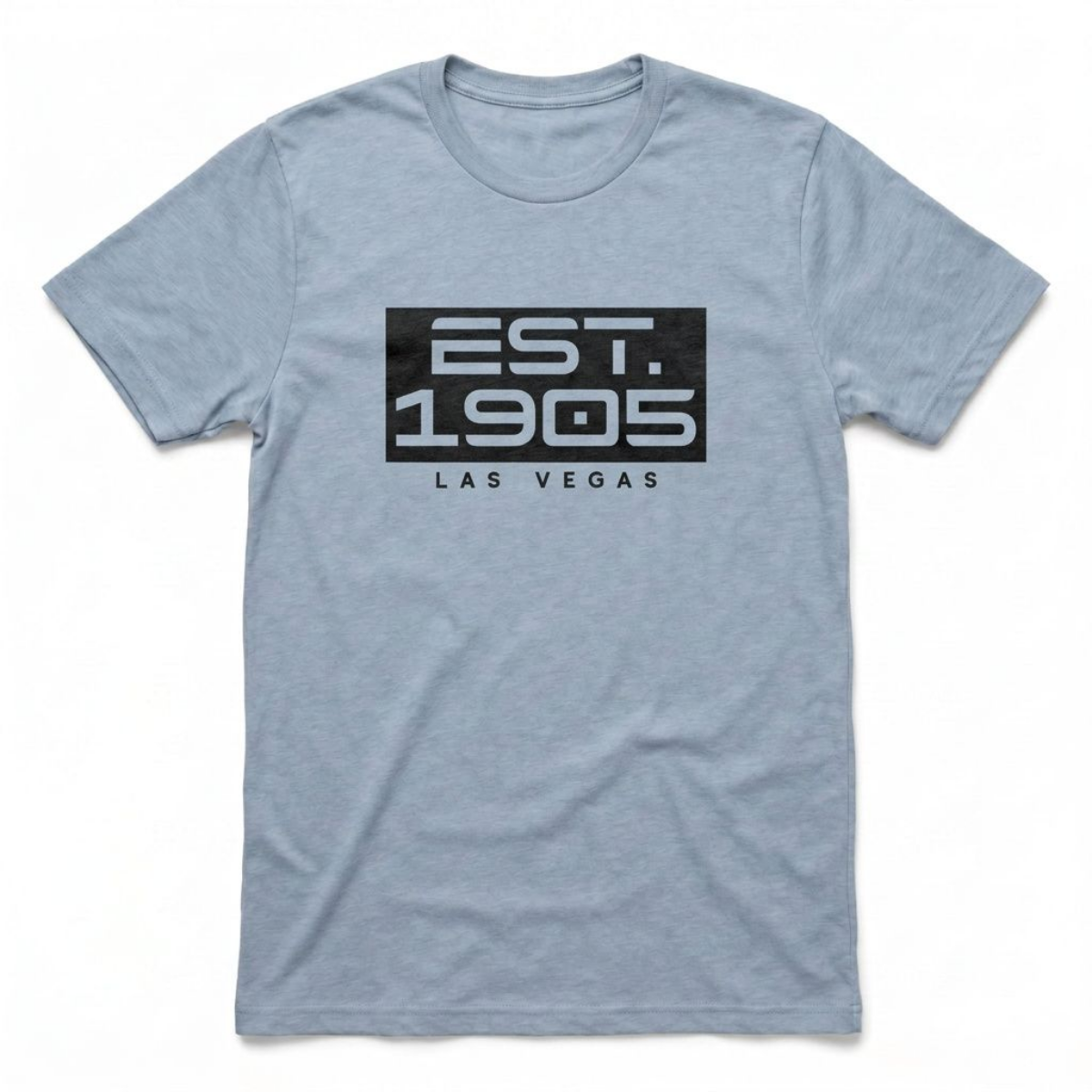 Established 1905 Las Vegas t-shirt in vintage stonewash denim