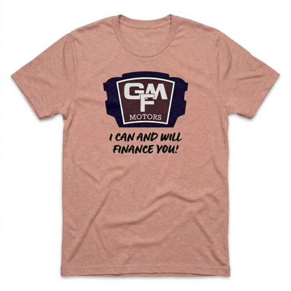 GMF Motors Las Vegas area code t-shirt in desert pink