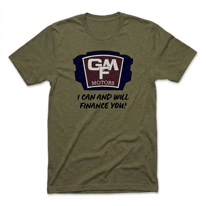GMF Motors Las Vegas area code t-shirt in military green