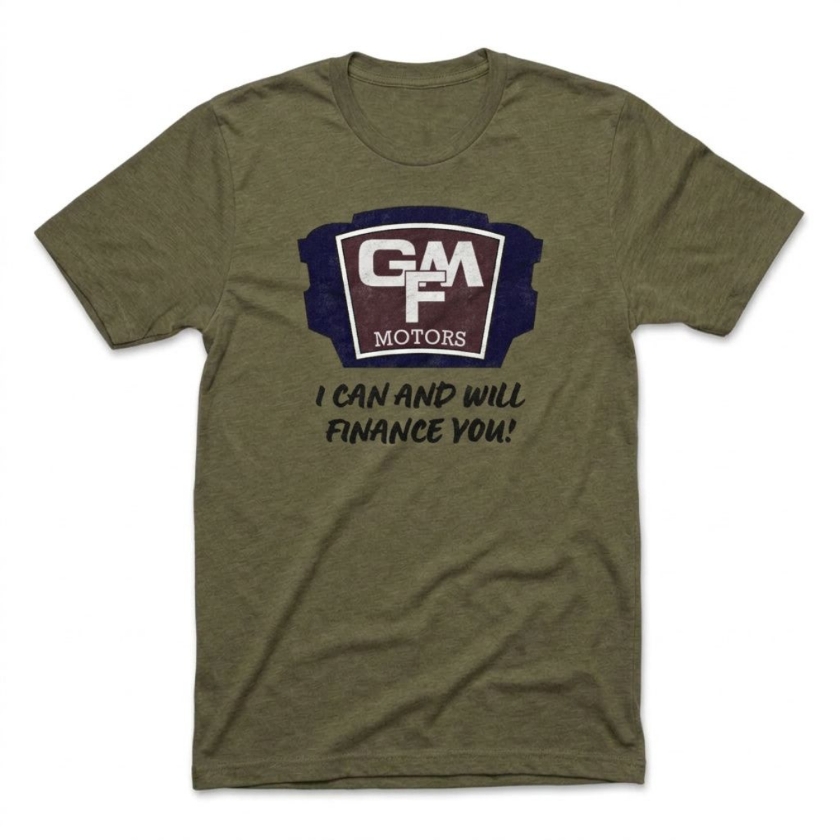 GMF Motors Las Vegas area code t-shirt in military green