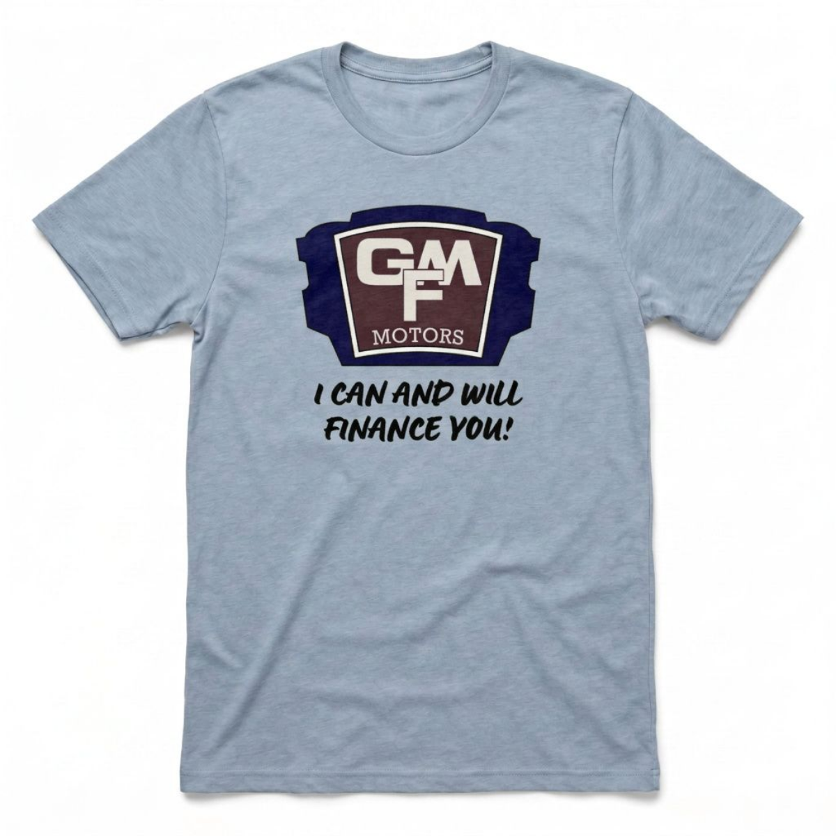 GMF Motors Las Vegas area code t-shirt in vintage stonewash denim