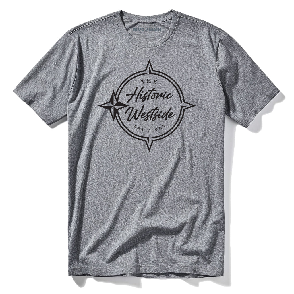 Historic Westside Las Vegas compass t-shirt in gray