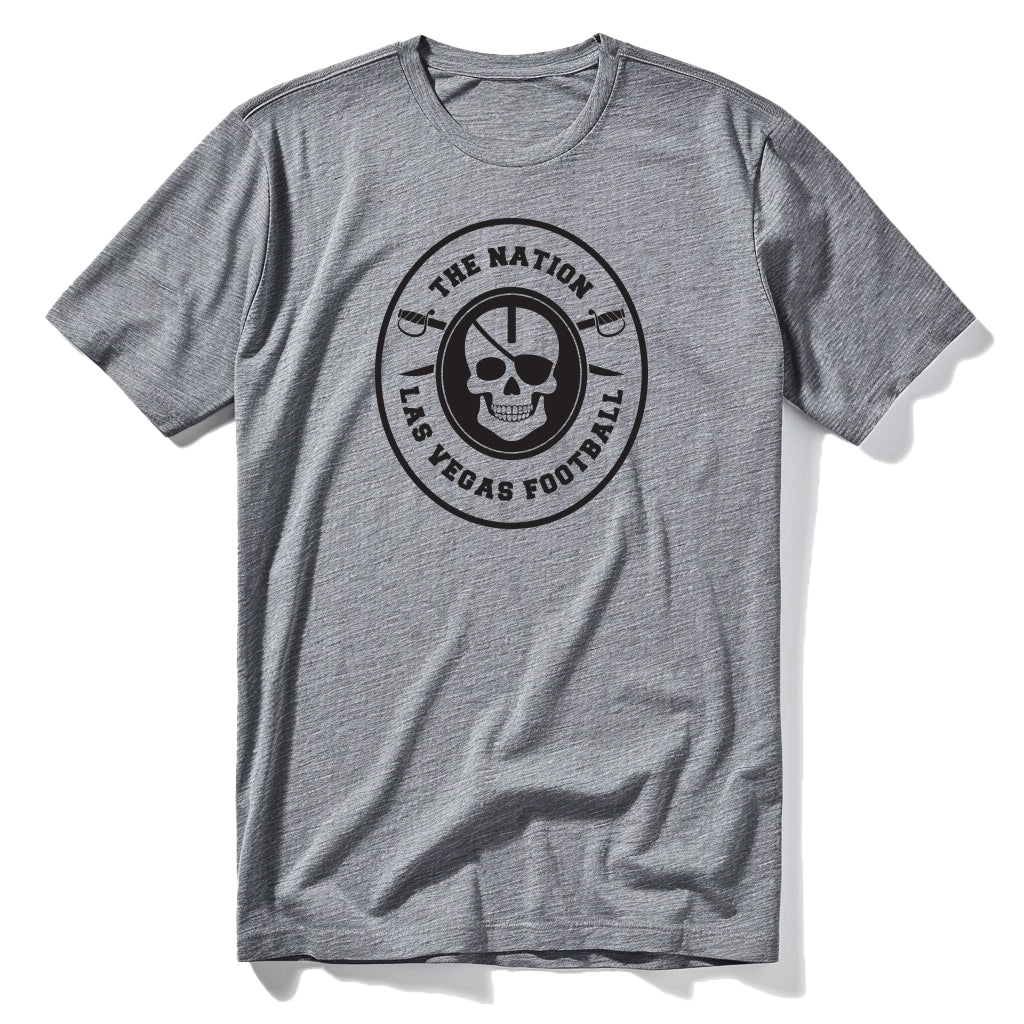 The Nation Skull and Swords Las Vegas Raiders t-shirt in gray