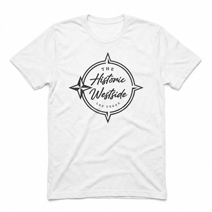Historic West Side Las Vegas compass t-shirt in white