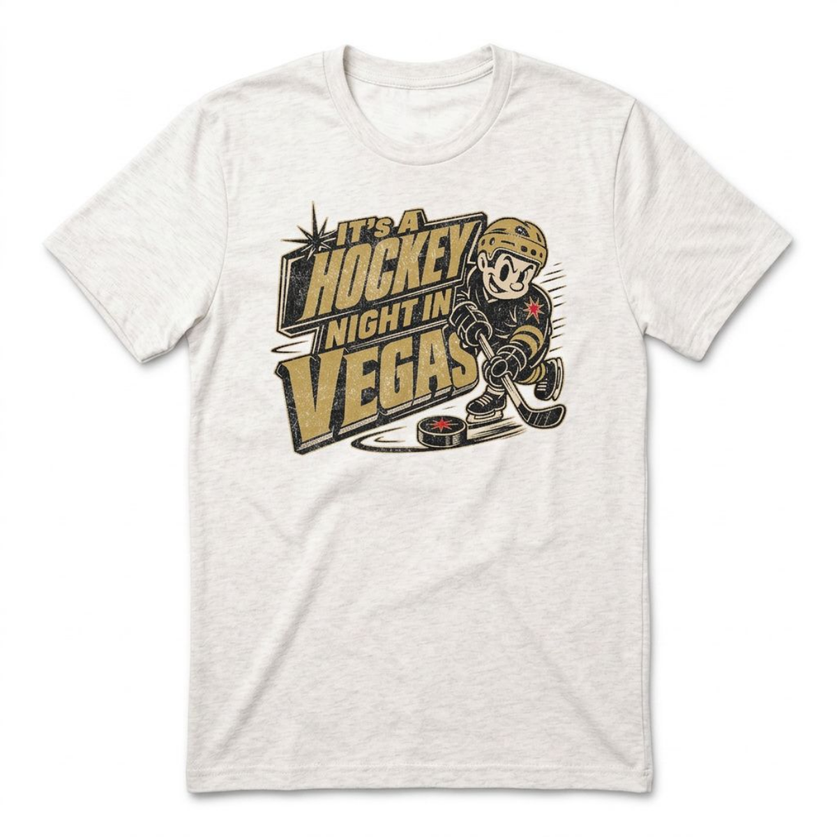 Hockey Night Vegas Las Vegas Golden Knights t-shirt in heather white