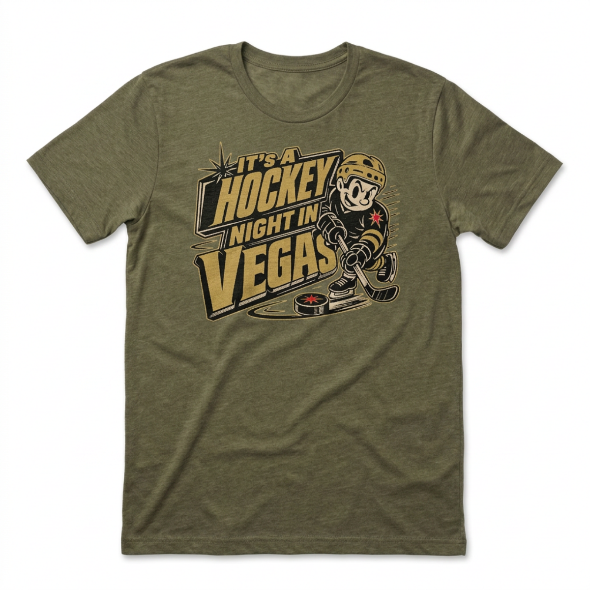 Hockey Night Vegas Las Vegas Golden Knights t-shirt in military green