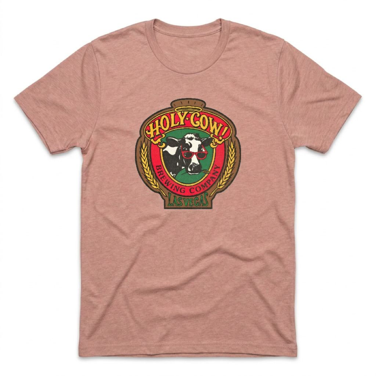 Holy Cow Brewing Las Vegas area code t-shirt in desert pink