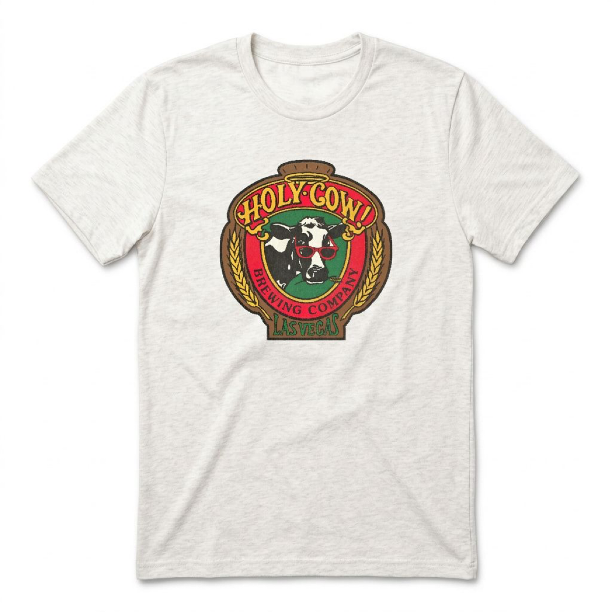 Holy Cow Brewing Las Vegas area code t-shirt in heather white