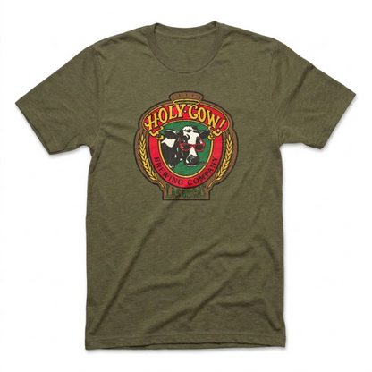 Holy Cow Brewing Las Vegas area code t-shirt in military green