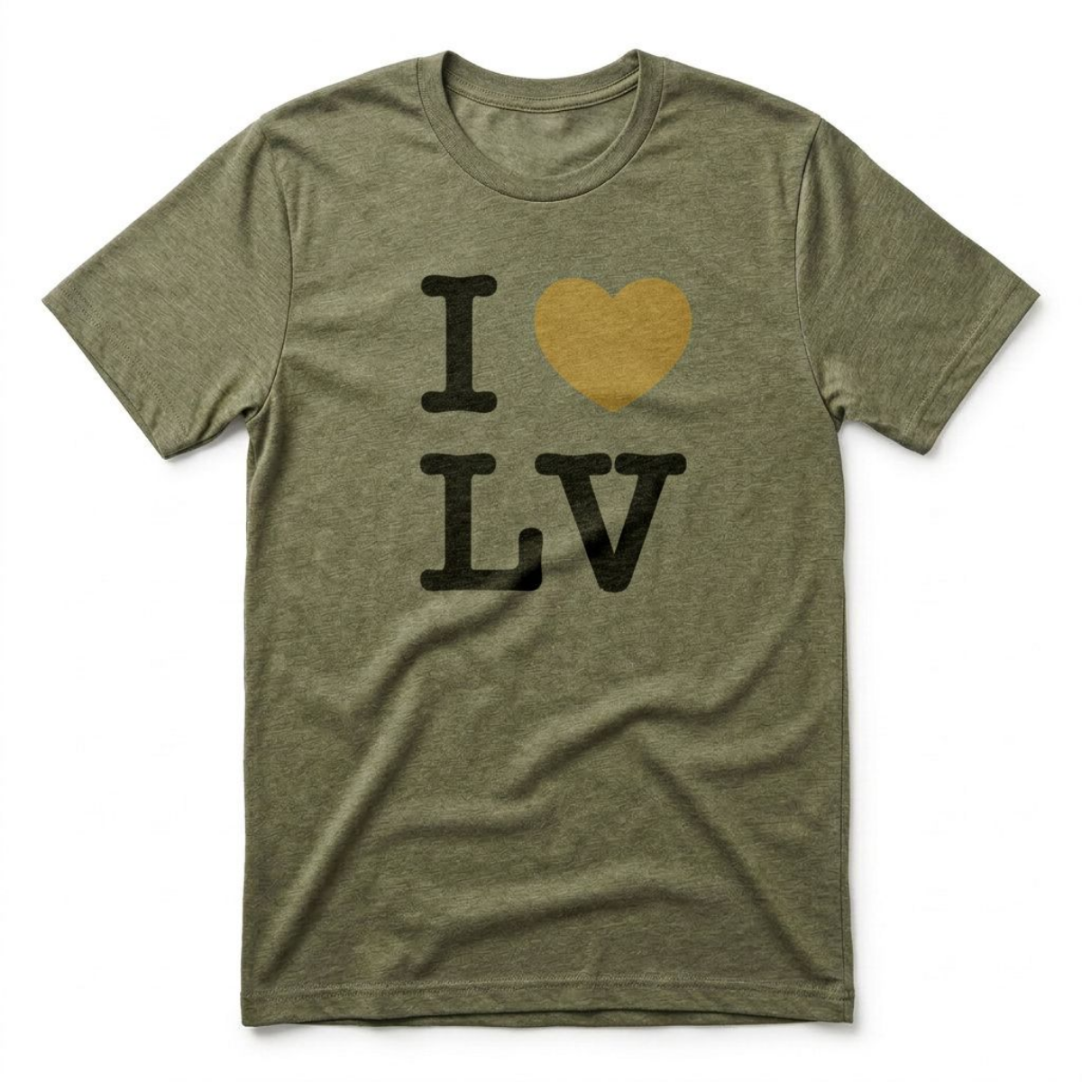 Love LV Las Vegas t-shirt in military green