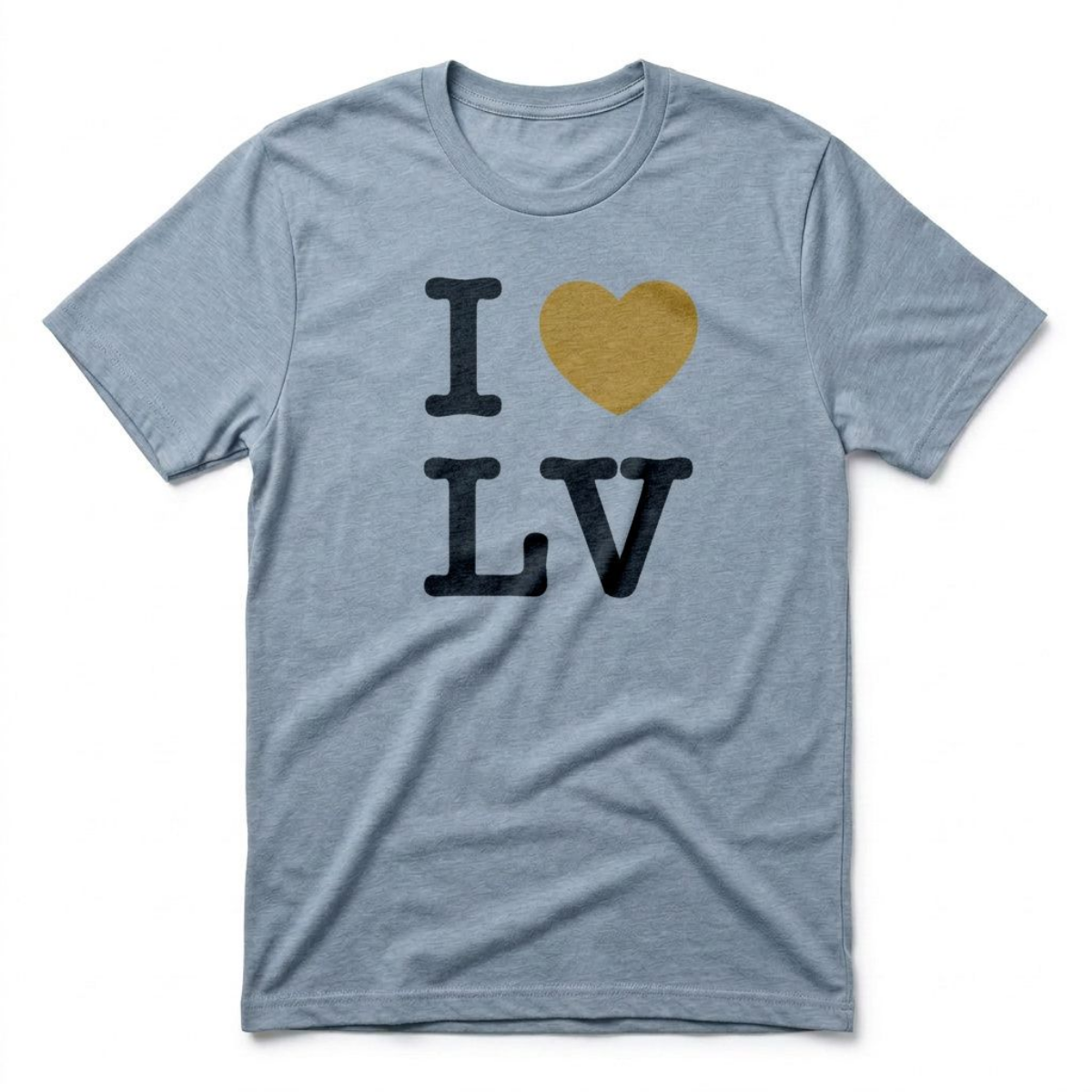 Love LV Las Vegas t-shirt in vintage stonewash denim