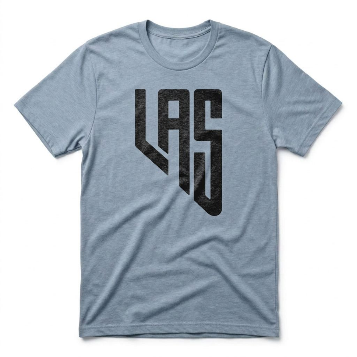 LAS, Nevada Las Vegas area code t-shirt in vintage stonewash denim