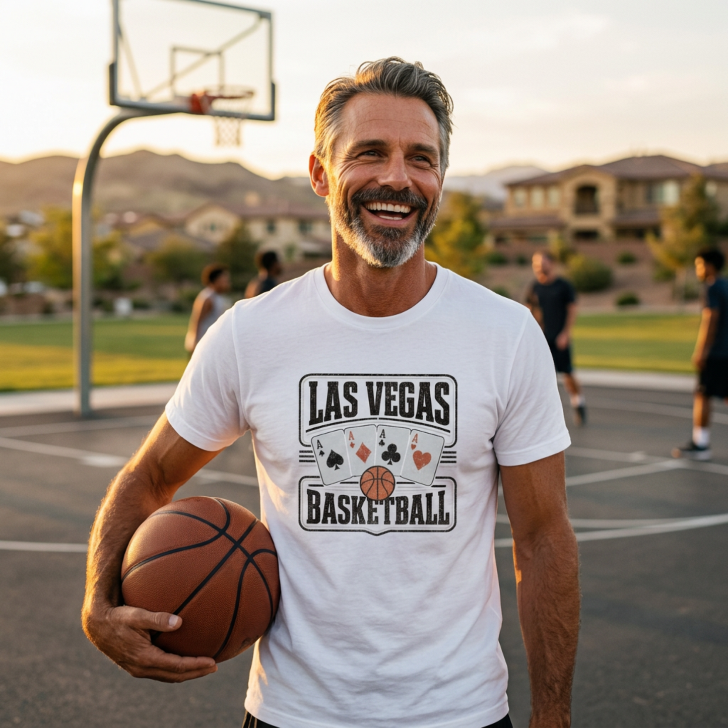 All Aces Las Vegas basketball t-shirt lifestyle shot in white