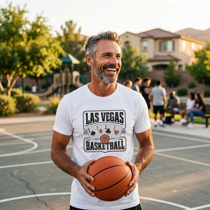 All Aces Las Vegas basketball t-shirt lifestyle shot in white