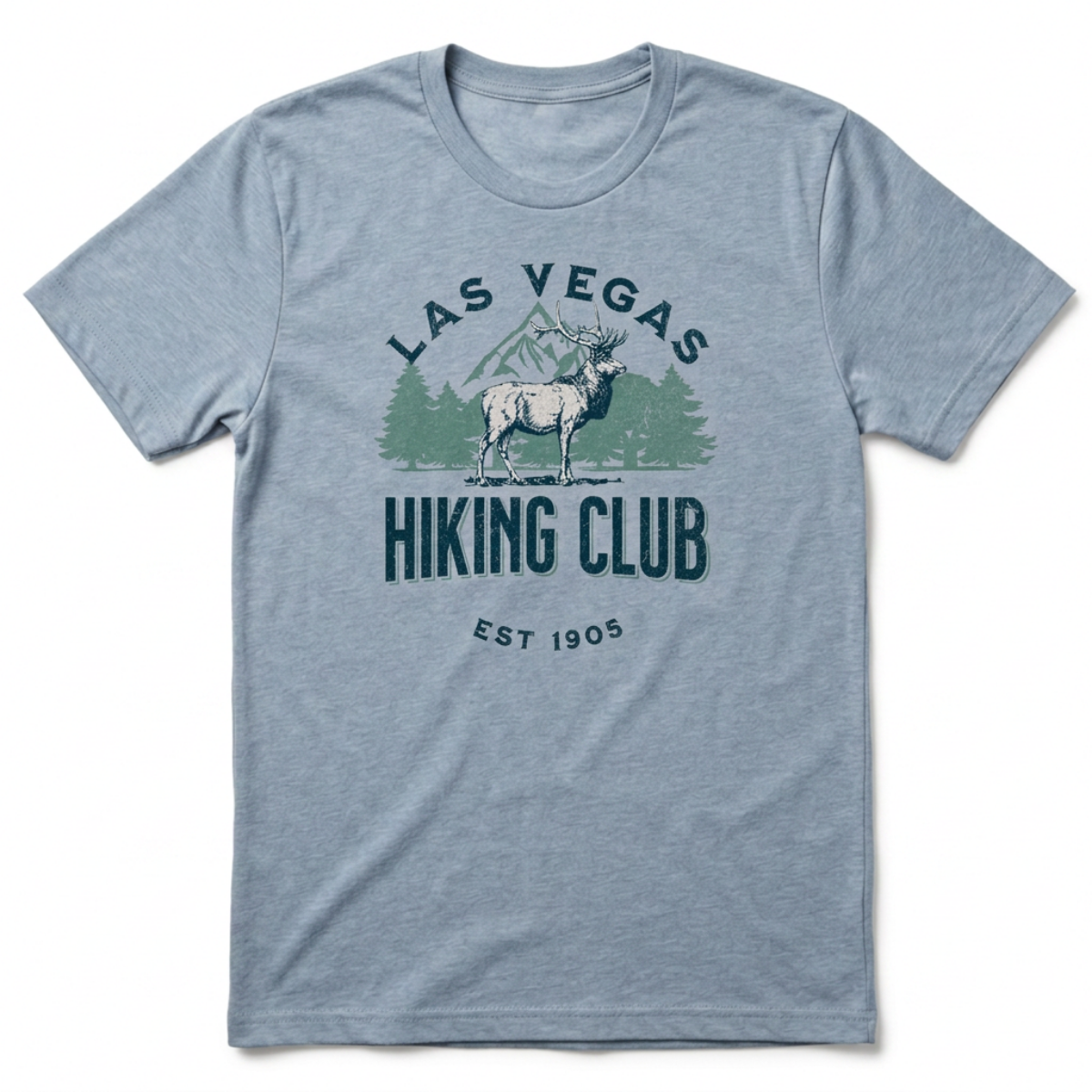 Las Vegas Hiking Club Las Vegas t-shirt in vintage stonewash denim